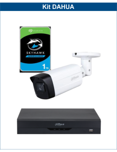 KIT DAHUA, DAH-A1IEXT2B80P, DVR + HDD + 1xCAMERA, 2MP, IR 80m