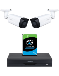 KIT DAHUA, DAH-A2IEXT2B80P, DVR + HDD + 2xCAMERA, 2MP, IR 80m 2