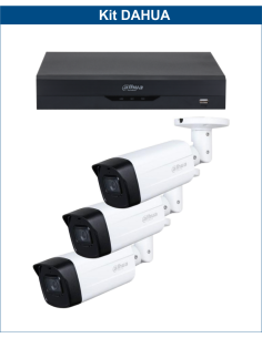 KIT DAHUA, DAH-A3IEXT2B80B, DVR + 3xCAMERA, 2MP, IR 80m