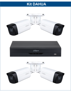 KIT DAHUA, DAH-A4IEXT2B80B, DVR + 4xCAMERA, 2MP, IR 80m