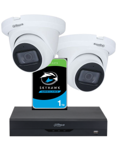 KIT DAHUA, DAH-A2IEXT2D60P, DVR + HDD + 2xCAMERA, 2MP, IR 60m 2