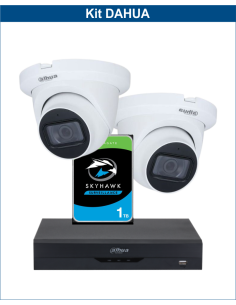 KIT DAHUA, DAH-A2IEXT2D60P, DVR + HDD + 2xCAMERA, 2MP, IR 60m