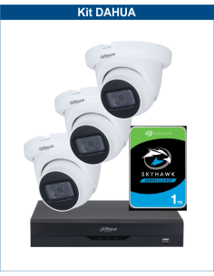 KIT DAHUA, DAH-A3IEXT2D60P, DVR + HDD + 3xCAMERA, 2MP, IR 60m