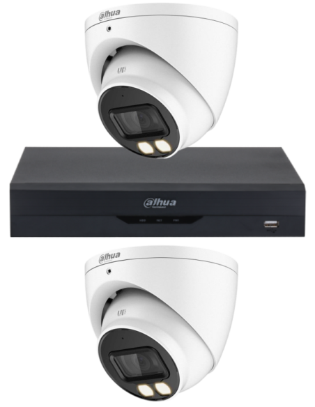 KIT DAHUA, DAH-A2IEXT2D40B, DVR + 2xCAMERA, 2MP, IR 40m