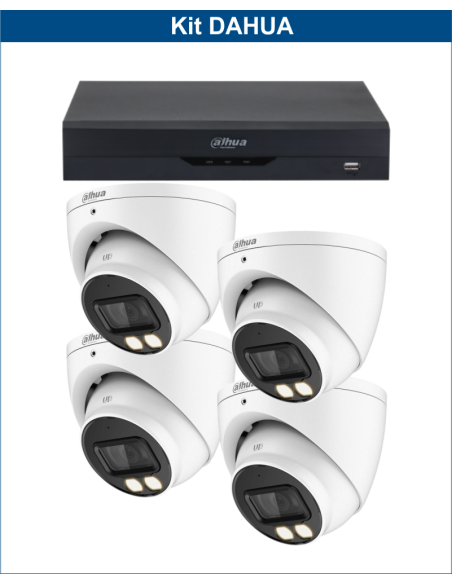 KIT DAHUA, DAH-A4IEXT2D40B, DVR + 4xCAMERA, 2MP, IR 40m