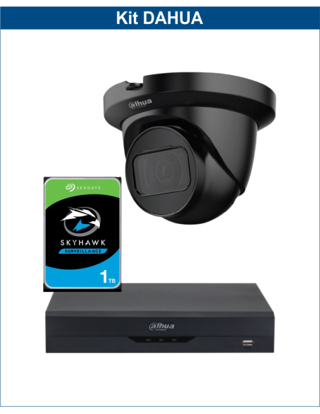 KIT DAHUA, DAH-A1IEXT2D30P, DVR + HDD + 1xCAMERA, 2MP, IR 30m