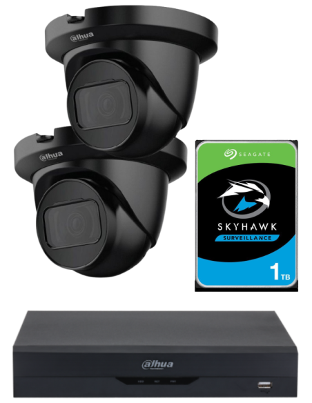 KIT DAHUA, DAH-A2IEXT2D30P, DVR + HDD + 2xCAMERA, 2MP, IR 30m