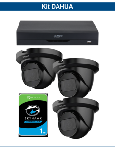 KIT DAHUA, DAH-A3IEXT2D30P, DVR + HDD + 3xCAMERA, 2MP, IR 30m
