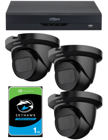 KIT DAHUA, DAH-A3IEXT2D30P, DVR + HDD + 3xCAMERA, 2MP, IR 30m
