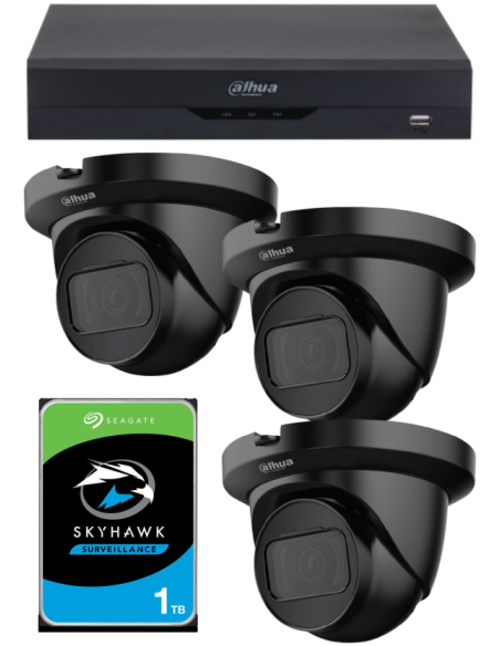 KIT DAHUA, DAH-A3IEXT2D30P, DVR + HDD + 3xCAMERA, 2MP, IR 30m