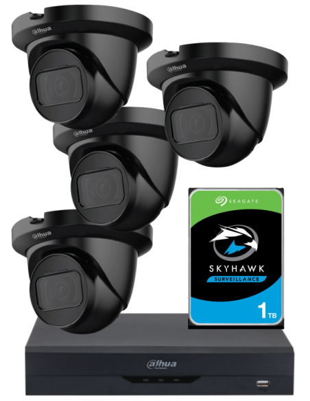 KIT DAHUA, DAH-A4IEXT2D30P, DVR + HDD + 4xCAMERA, 2MP, IR 30m