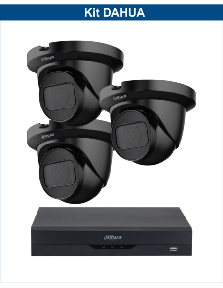 KIT DAHUA, DAH-A3IEXT2D30B, DVR + 3xCAMERA, 2MP, IR 30m