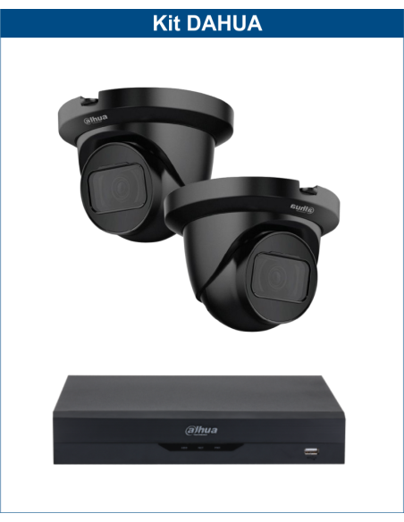KIT DAHUA, DAH-A2IEXT2D30B, DVR + 2xCAMERA, 2MP, IR 30m