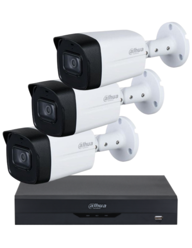 KIT DAHUA, DAH-A3IEXT2B60B, DVR + 3xCAMERA, 2MP, IR 60m