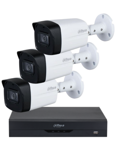 KIT DAHUA, DAH-A3IEXT2B60B, DVR + 3xCAMERA, 2MP, IR 60m