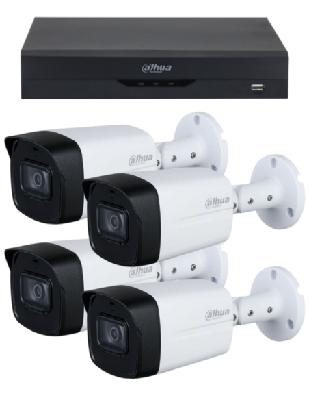 KIT DAHUA, DAH-A4IEXT2B60B, DVR + 4xCAMERA, 2MP, IR 60m