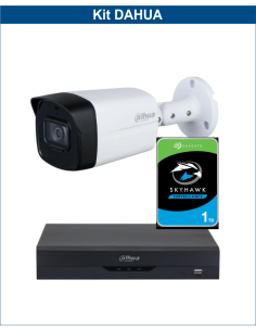 KIT DAHUA, DAH-A1IEXT2B60P, DVR + HDD + 1xCAMERA, 2MP, IR 60m
