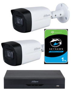 KIT DAHUA, DAH-A2IEXT2B60P, DVR + HDD + 2xCAMERA, 2MP, IR 60m 2