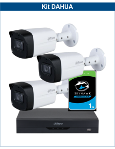 KIT DAHUA, DAH-A3IEXT2B60P, DVR + HDD + 3xCAMERA, 2MP, IR 60m