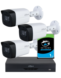 KIT DAHUA, DAH-A3IEXT2B60P, DVR + HDD + 3xCAMERA, 2MP, IR 60m 2