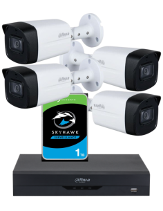 KIT DAHUA, DAH-A4IEXT2B60P, DVR + HDD + 4xCAMERA, 2MP, IR 60m 2