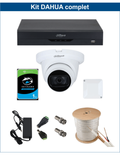 KIT DAHUA, DAH-A1IEXT2D30C, DVR + 1xCAMERA, 2MP, IR 30m