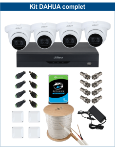 KIT DAHUA, DAH-A4IEXT2D30C, DVR + 4xCAMERA, 2MP, IR 30m