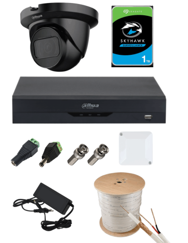 KIT DAHUA, DAH-A1IEXT2D30C, DVR + 1xCAMERA, 2MP, IR 30m