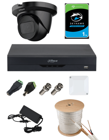 KIT DAHUA, DAH-A1IEXT2D30C, DVR + 1xCAMERA, 2MP, IR 30m