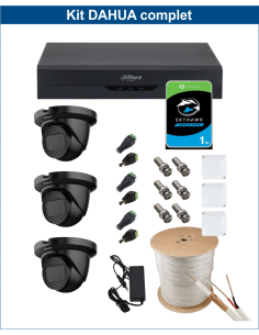 KIT DAHUA, DAH-A3IEXT2D30C, DVR + 3xCAMERA, 2MP, IR 30m