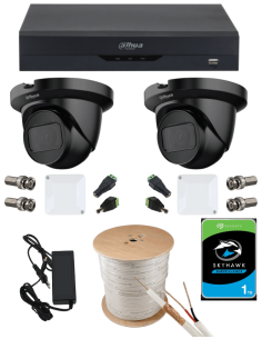 KIT DAHUA, DAH-A2IEXT2D30C, DVR + 2xCAMERA, 2MP, IR 30m 2