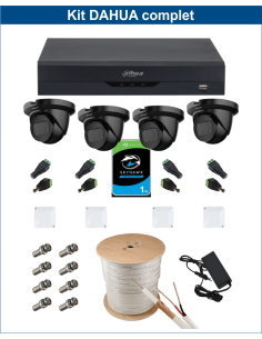 KIT DAHUA, DAH-A4IEXT2D30C, DVR + 4xCAMERA, 2MP, IR 30m