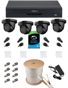 KIT DAHUA, DAH-A4IEXT2D30C, DVR + 4xCAMERA, 2MP, IR 30m 2