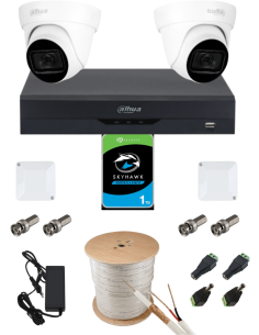 KIT DAHUA, DAH-A2IEXT2D60C, DVR + 2xCAMERA, 2MP, IR 60m 2