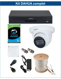 KIT DAHUA, DAH-A1IEXT2D60C, DVR + 1xCAMERA, 2MP, IR 60m
