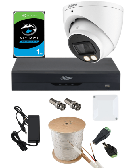 KIT DAHUA, DAH-A1IEXT2D40C, DVR + 1xCAMERA, 2MP, IR 40m