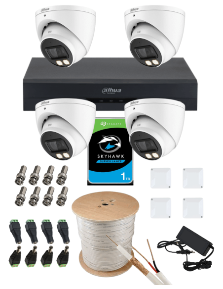 KIT DAHUA, DAH-A4IEXT2D40C, DVR + 4xCAMERA, 2MP, IR 40m