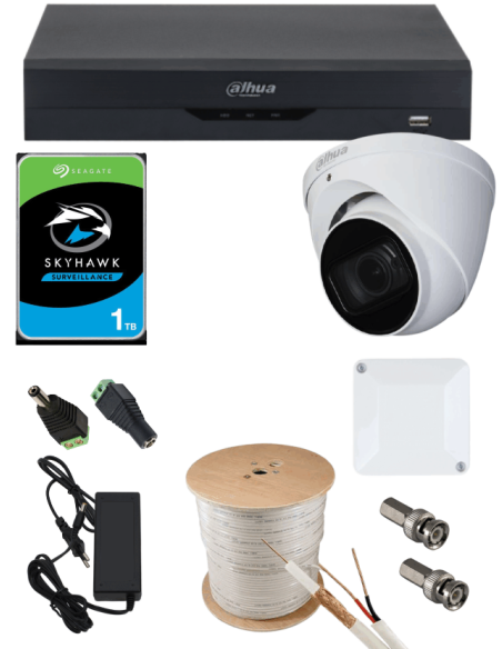 KIT DAHUA, DAH-A1IEXT2D50C, DVR + 1xCAMERA, 2MP, IR 50m