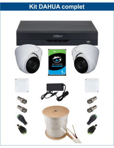 KIT DAHUA, DAH-A2IEXT2D50C, DVR + 2xCAMERA, 2MP, IR 50m
