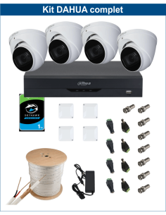 KIT DAHUA, DAH-A4IEXT2D50C, DVR + 4xCAMERA, 2MP, IR 50m