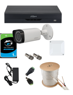 KIT DAHUA, DAH-A1IEXT2B30C, DVR + 1xCAMERA, 2MP, IR 30m 2
