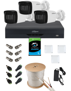 KIT DAHUA, DAH-A3IEXT2B80C, DVR + 3xCAMERA, 2MP, IR 80m 2