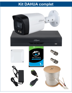 KIT DAHUA, DAH-A1IEXT2B40C, DVR + 1xCAMERA, 2MP, IR 40m
