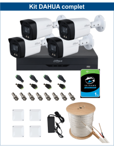 KIT DAHUA, DAH-A4IEXT2B40C, DVR + 4xCAMERA, 2MP, IR 40m