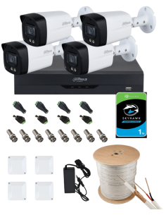 KIT DAHUA, DAH-A4IEXT2B40C, DVR + 4xCAMERA, 2MP, IR 40m 2