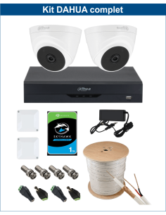 KIT DAHUA, DAH-A2IEXT2D20C, DVR + 2xCAMERA, 2MP, IR 20m