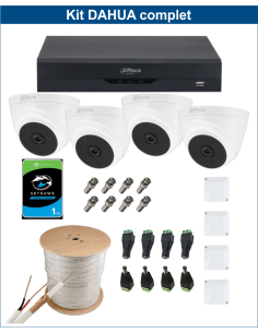 KIT DAHUA, DAH-A4IEXT2D20C, DVR + 4xCAMERA, 2MP, IR 20m