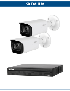 KIT DAHUA, DAH-IPP2IEXT2B40B, NVR + 2xCAMERA, 2MP, IR 40m