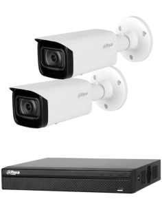 KIT DAHUA, DAH-IPP2IEXT2B40B, NVR + 2xCAMERA, 2MP, IR 40m 2