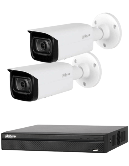 KIT DAHUA, DAH-IPP2IEXT2B40B, NVR + 2xCAMERA, 2MP, IR 40m